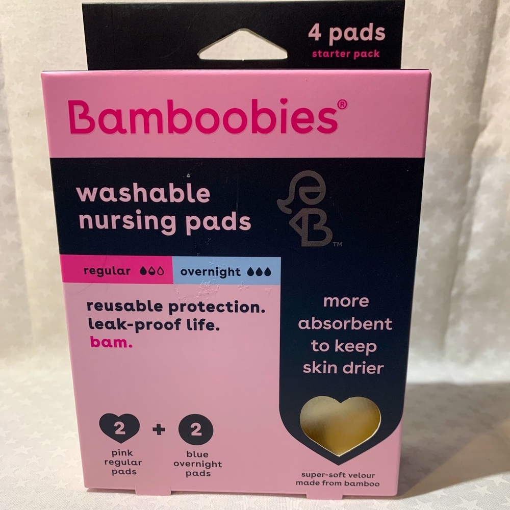 Bamboobies reusable nursing pads- 4pack